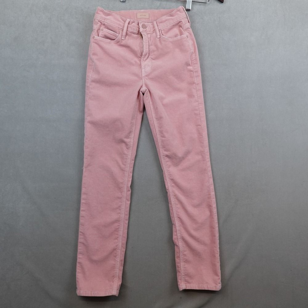 MOTHER Mid Rise Dazzler Ankle Pink Eraser Corduroy Pants Jeans Womens Size 24